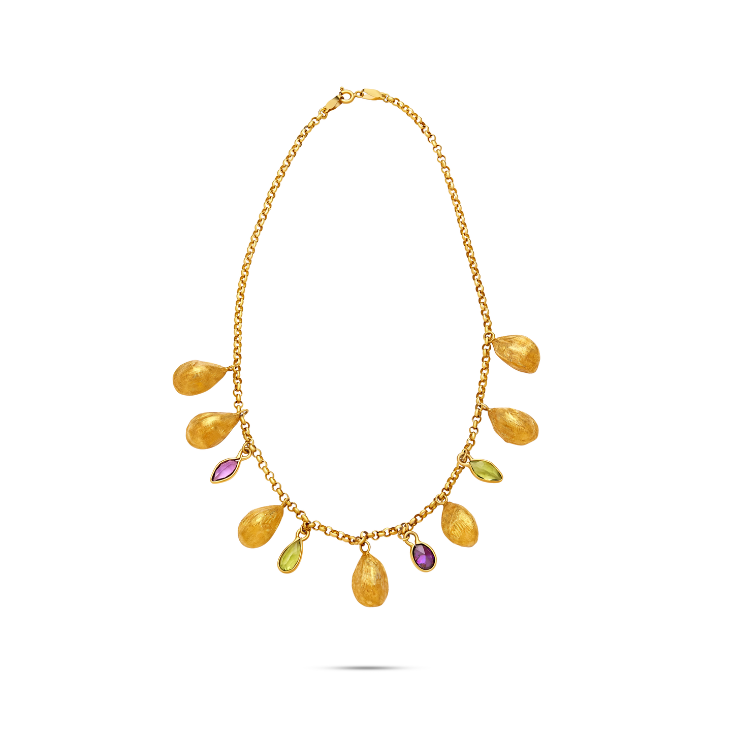 Pietre Collection 18K Gold Amethyst Trio Teardrop Collier - Nado's Jewellery