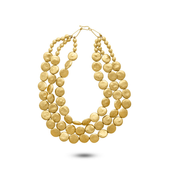 Noccioline Collection 21K Gold Triple-Tier Termes  Necklace - Nado's Jewellery