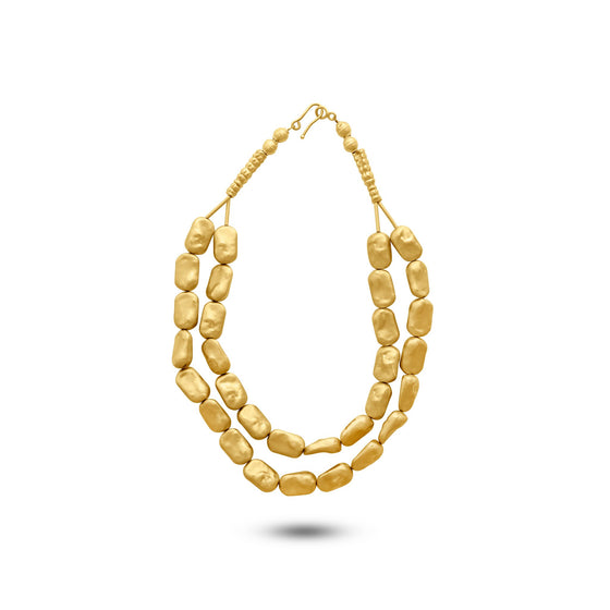 Noccioline Collection 21K Gold Two-Tier Fava Collier - Nado's Jewellery