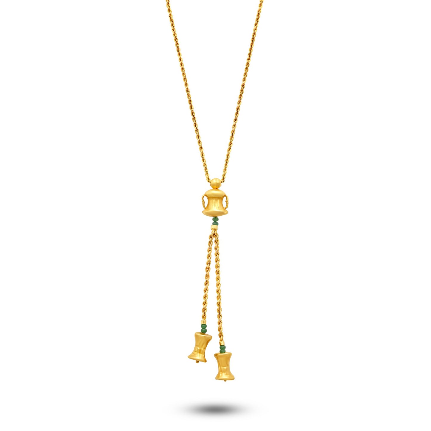Tesoro Collection 18K Gold & Emerald Bell Nã©Gligã©E Necklace - Nado's Jewellery