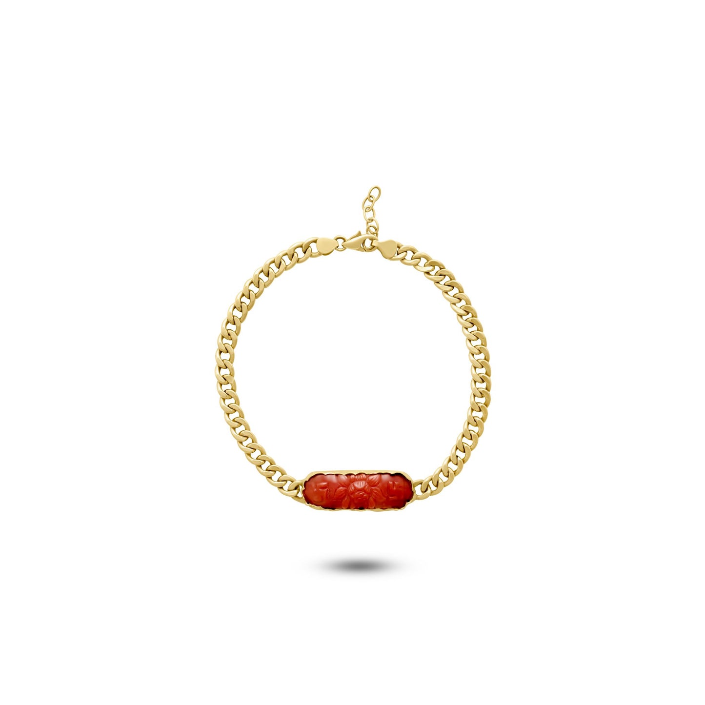 Pietre Collection 18K Gold Brown Agate Curb Link Choker - Nado's Jewellery