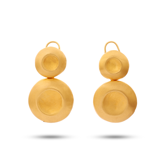 Tesoro Collection 21K Gold Pulsante Piccolo Earring - Nado's Jewellery