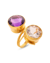 Pietre Collection 21K Gold & Citrine & Amethyst Sorelle Ring - Nado's Jewellery