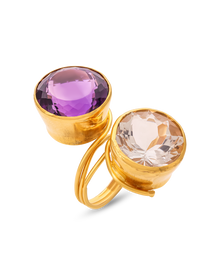  Pietre Collection 21K Gold & Citrine & Amethyst Sorelle Ring - Nado's Jewellery