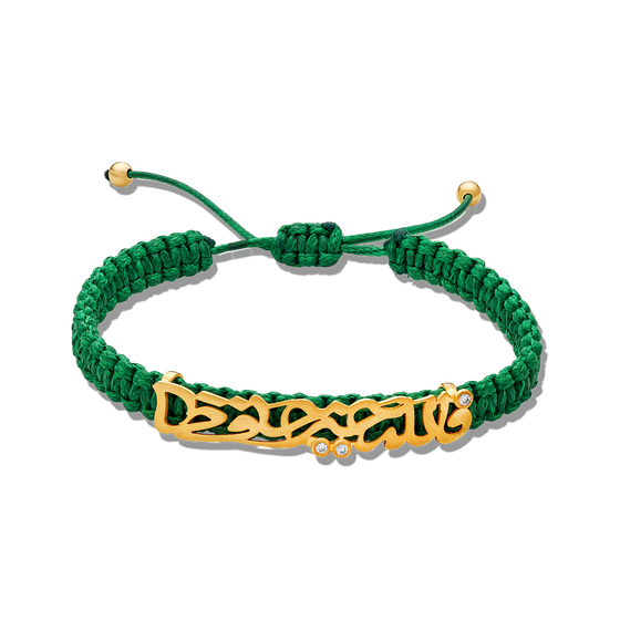 Terra Collection 21K Gold Calligraphy Mesh Bracelet - Nado's Jewellery