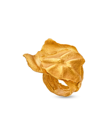  Tesoro Collection Ring 21K Gold Textured Leaf Ring - Nado's Jewellery