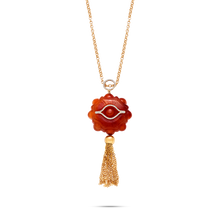  Diamanti Collection Necklace 18K Gold Red Agate Tassle Pendant - Nado's Jewellery