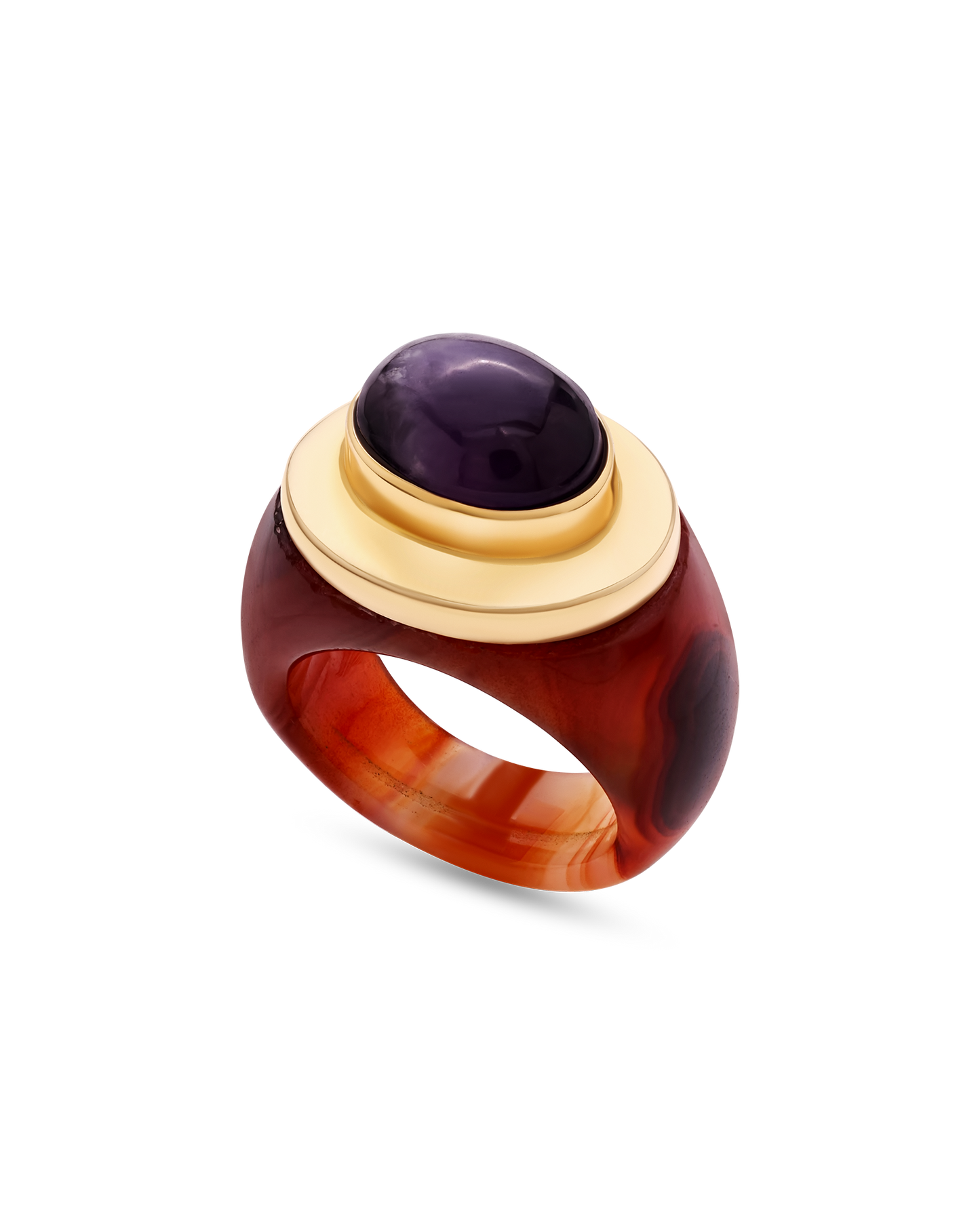 Pietre Collection 18K Gold Sfera Agate Ring - Nado's Jewellery