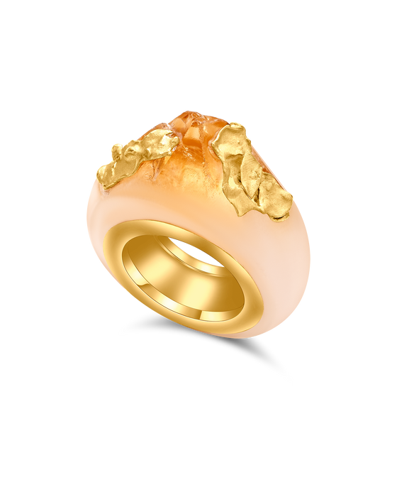 Bordi Collection 21K Gold Foil Onyx Ring - Nado's Jewellery