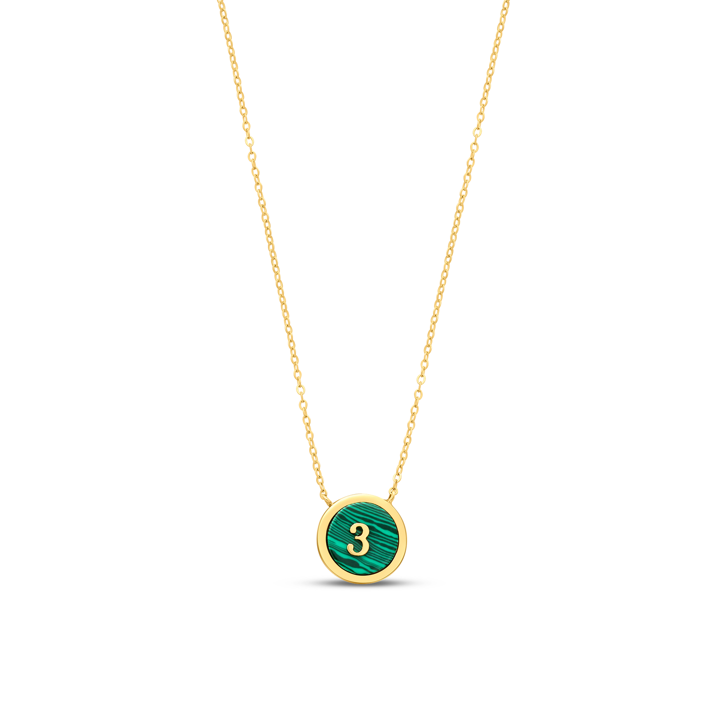 Tesoro Collection 18K Gold Malachite Numero Fortunato Three Necklace - Nado's Jewellery