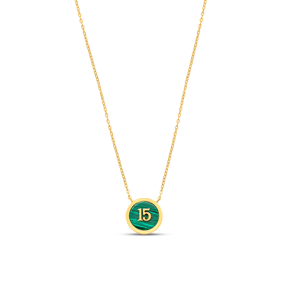 Tesoro Collection 18K Gold Malachite Numero Fortunato Three Necklace - Nado's Jewellery