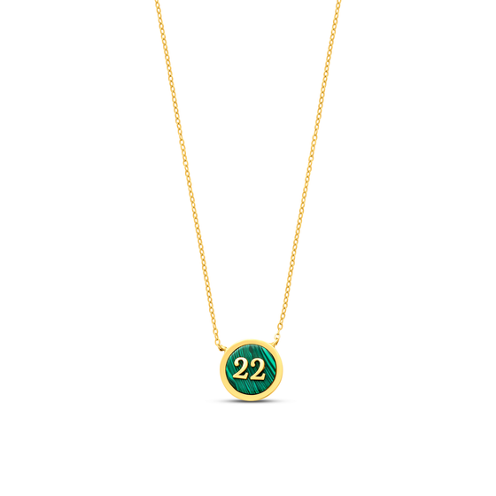 Tesoro Collection 18K Gold Malachite Numero Fortunato Three Necklace - Nado's Jewellery