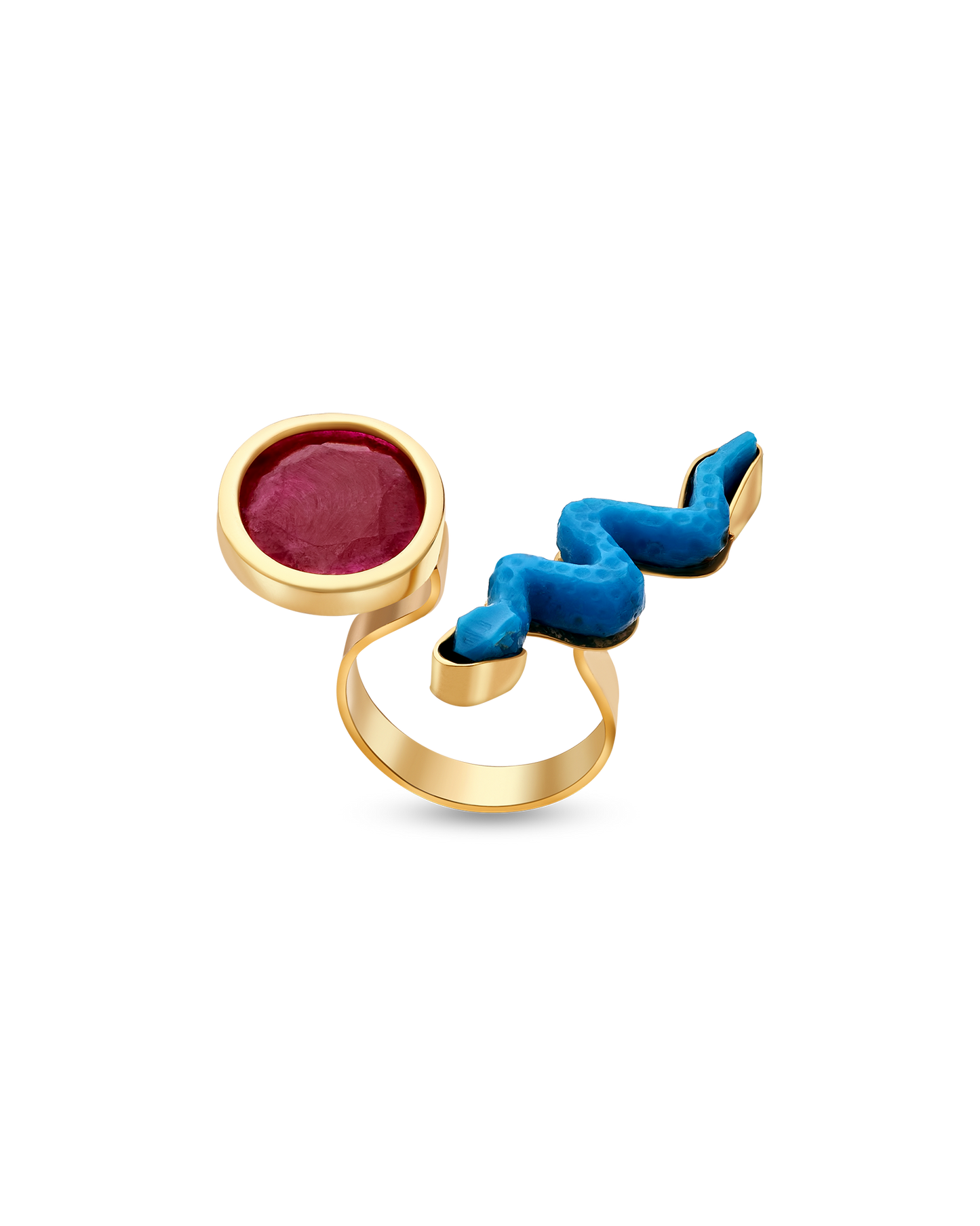 Pietre Collection 21K Gold Serpente Ruby Ring - Nado's Jewellery