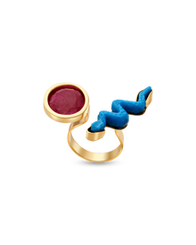  Pietre Collection 21K Gold Serpente Ruby Ring - Nado's Jewellery