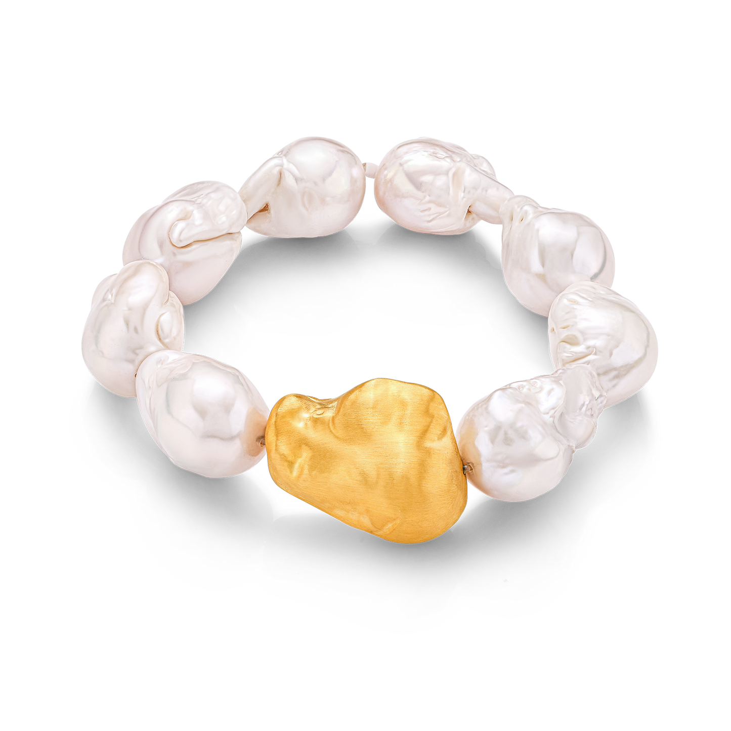 Perle Collection 21K Gold Media Perla A Mano Bracelet - Nado's Jewellery