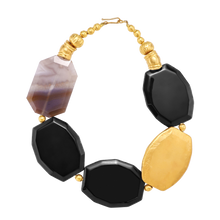  Pietre Collection Decagon Irrigular 21K Gold With Onyx Stones - Nado's Jewellery