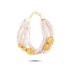 Perle Collection Multi-Strand Pearl & 21K Gold Media & Grande Buttons Choker - Nado's Jewellery