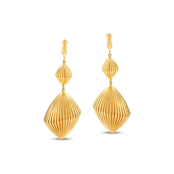 Tesoro Collection 18K Gold Irregular Rounds Drop Earrings - Nado's Jewellery