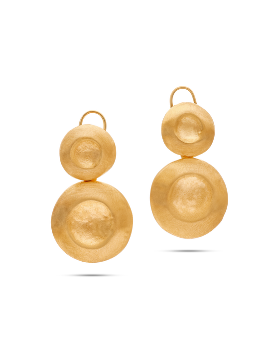 Tesoro Collection 21K Gold Pulsante Media Earrings - Nado's Jewellery
