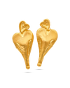 Tesoro Collection Earrings 21K Gold Heart Earrings - Nado's Jewellery