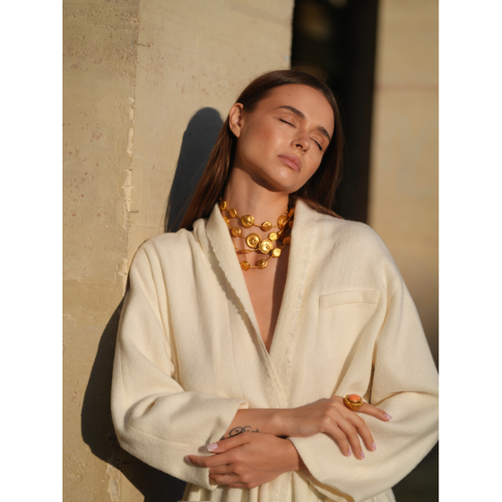 Noccioline Collection 21K Gold Multi-Tier Termes Buttons Collier - Nado's Jewellery