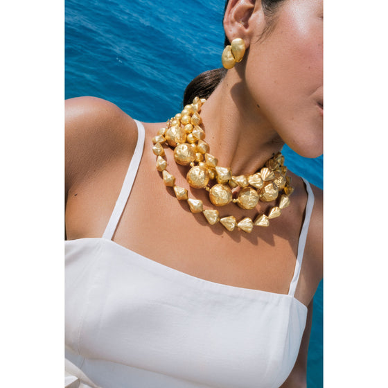 21K Gold Double Cardamom Earring - Nado's Jewellery