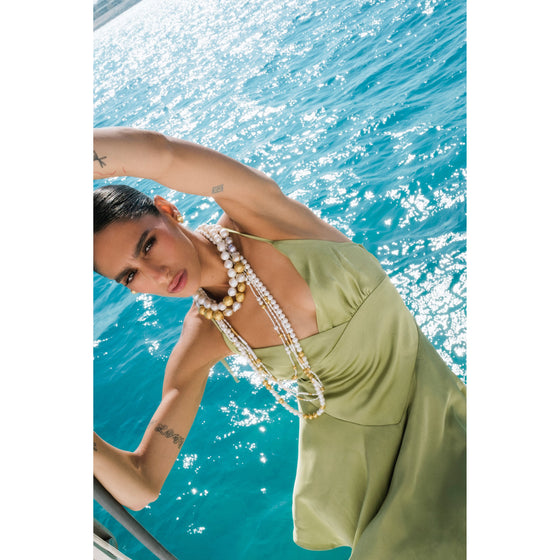 Perle Collection 21K Gold & Pearls 3 Row File - Nado's Jewellery