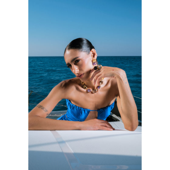 Pietre Collection 18K Gold, Citrine, Amethyst And Smoky Topaz Bonbon Necklace - Nado's Jewellery