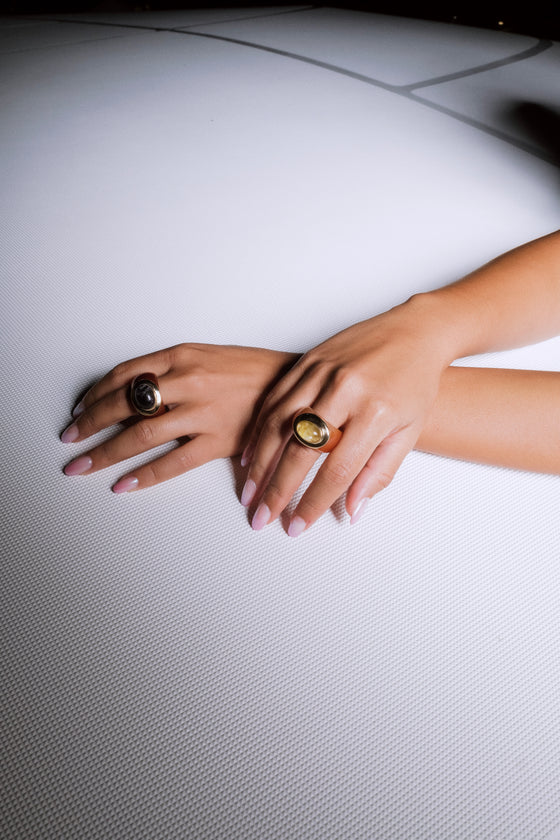 Pietre Collection 18K Gold Sfera Agate Ring - Nado's Jewellery