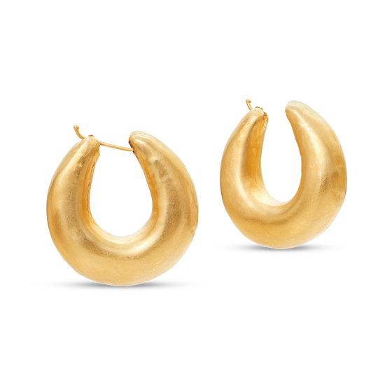 21K Gold Chunky Crescent Earrings - Nado's Jewellery
