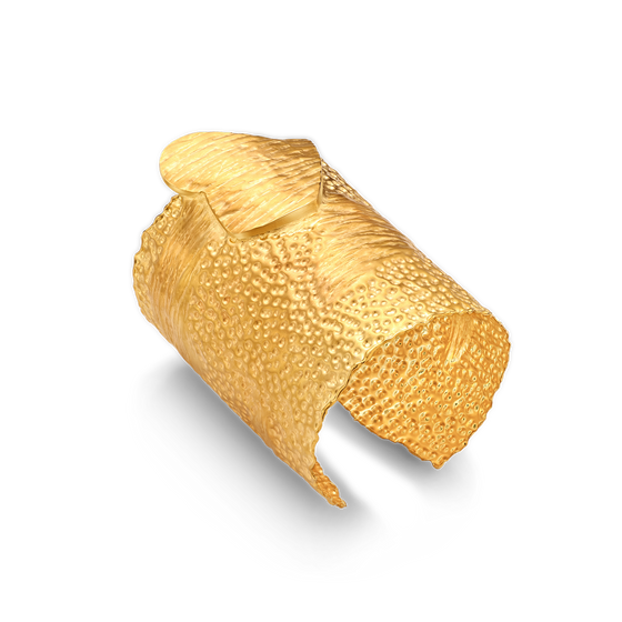 21K Mare 3 Tier Gold Cuff - Nado's Jewellery