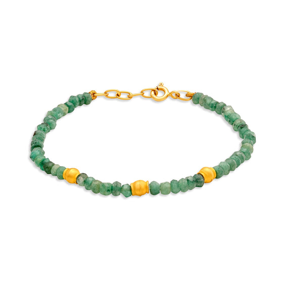 Pietre Collection Precious Stones 21K Gold Beaded Bracelet (Ruby/Peridot Done) (Multi-Colour/Sapphire/Jade/Labradorite/Agate Remaining) - Nado's Jewellery