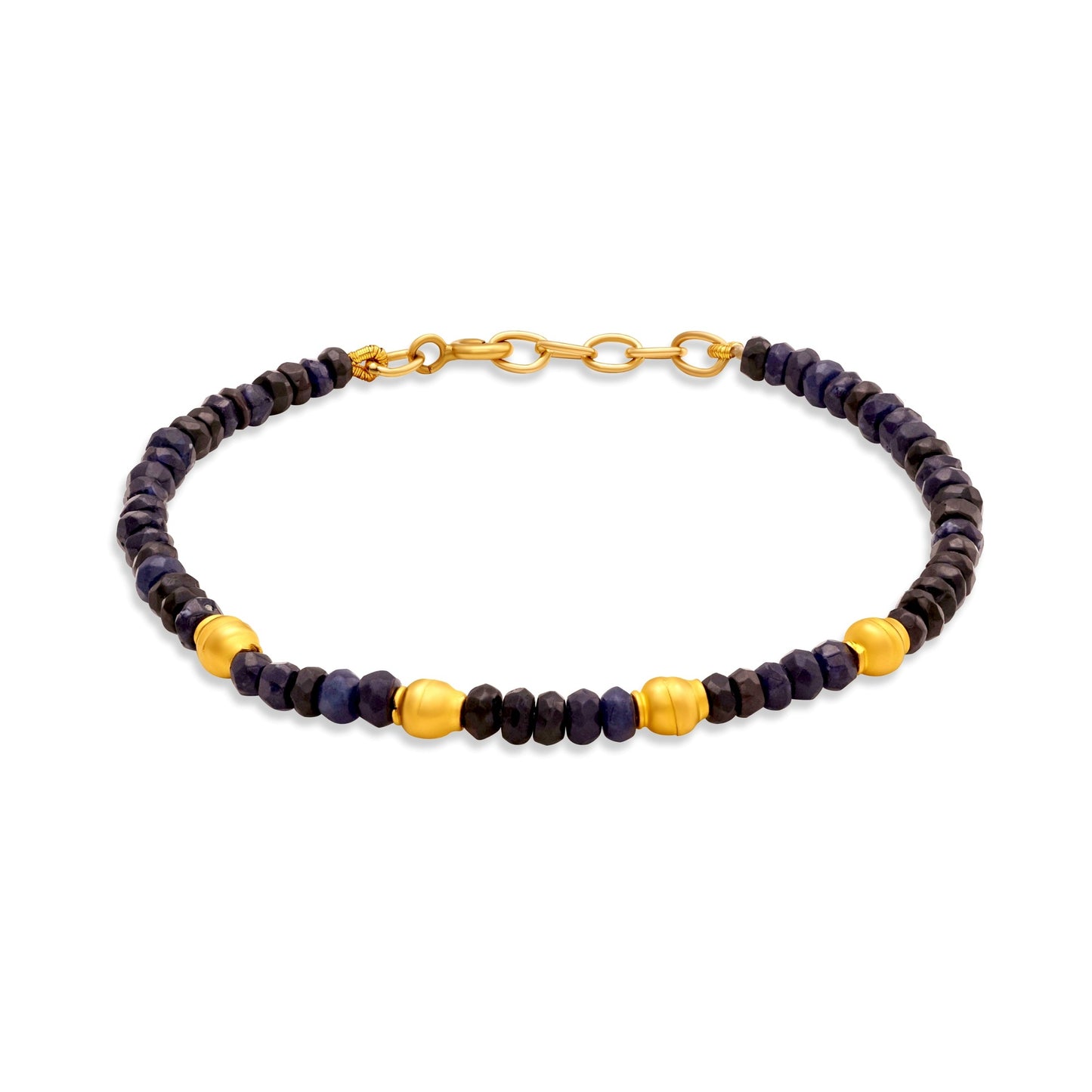 Pietre Collection Precious Stones 21K Gold Beaded Bracelet (Ruby/Peridot Done) (Multi-Colour/Sapphire/Jade/Labradorite/Agate Remaining) - Nado's Jewellery