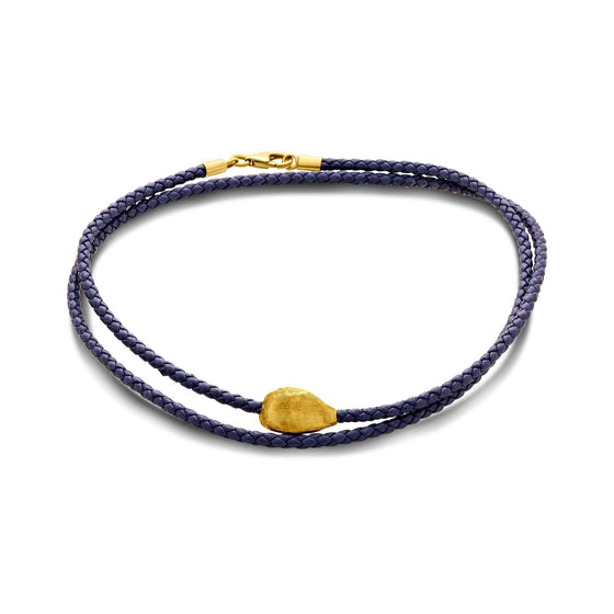 Terra Collection Nado'S 18K Gold Cardamom-Leather Wrap Around Bracelet - Nado's Jewellery