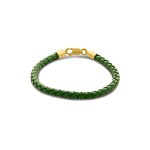  Terra Collection 18K Gold Braided Green Leather Bracelet Piccola - Nado's Jewellery