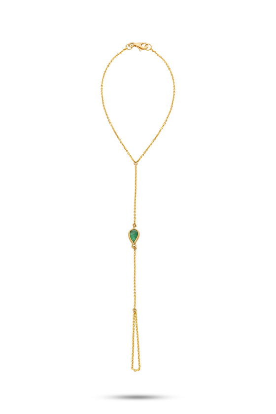 18K Gold And Emerald 
Collegata Bracelet With Ring - Nado's Jewellery