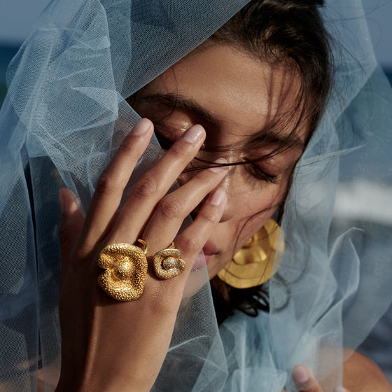 Diamanti Collection 18K Gold & Diamonds Disconnected Leaves Ring - Nado's Jewellery