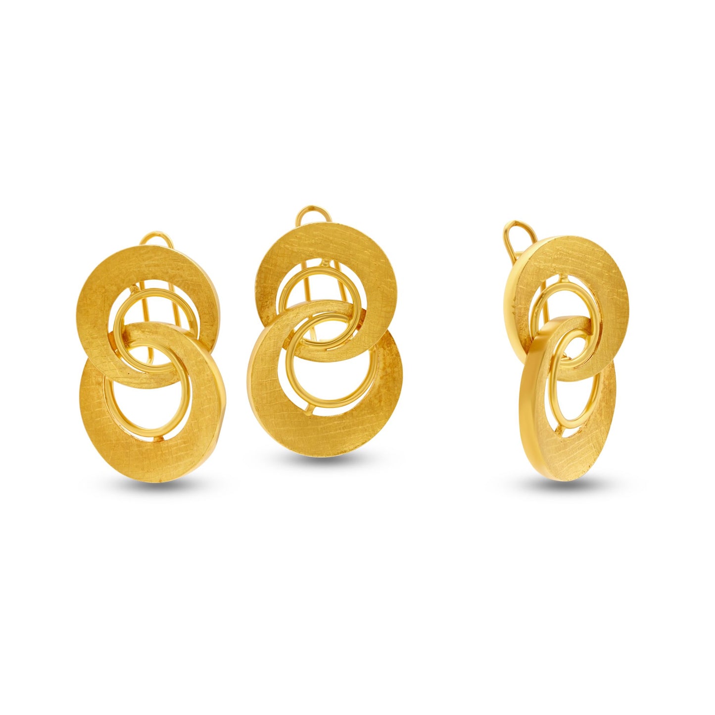 Tesoro Collection 21K Gold Double Loop Earrings - Nado's Jewellery