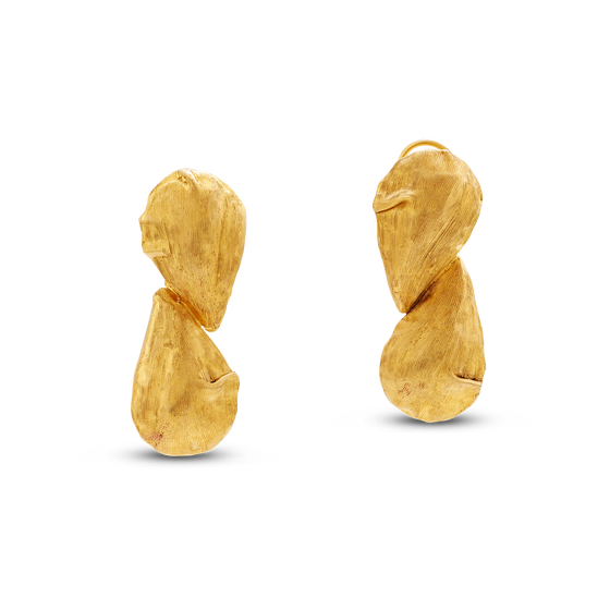 21K Gold Irregular Rounds Earrings - Nado's Jewellery