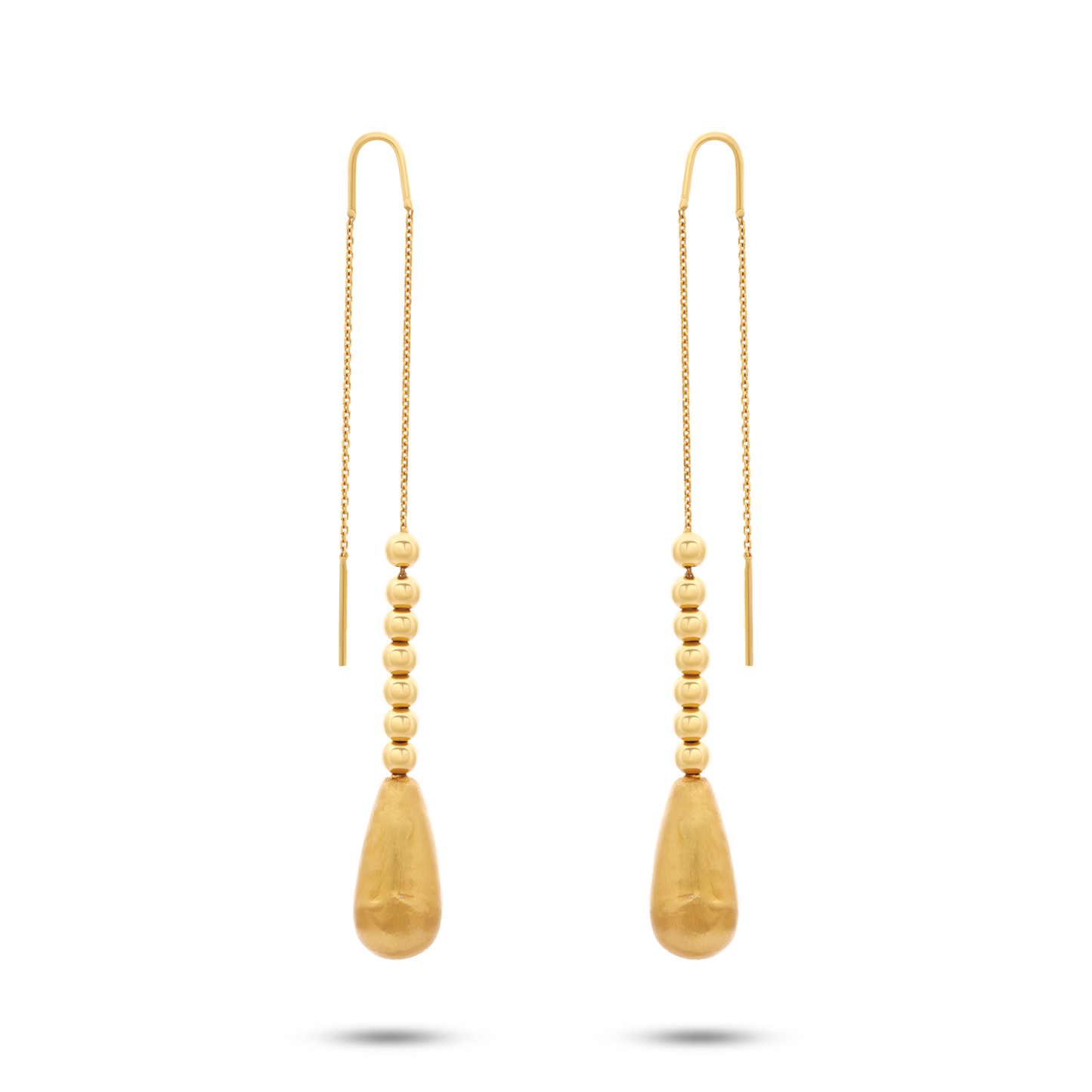Tesoro Collectionn 21K Gold Threaded Drop Earrinngs Grande - Nado's Jewellery