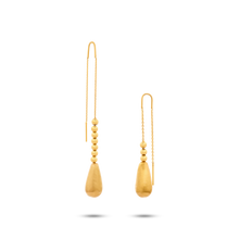  Tesoro Collectionn 21K Gold Threaded Drop Earrinngs Media - Nado's Jewellery