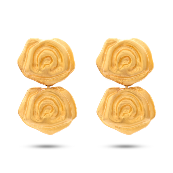 Tesoro Collection 21K Gold Rosa Incanto Earrings - Nado's Jewellery