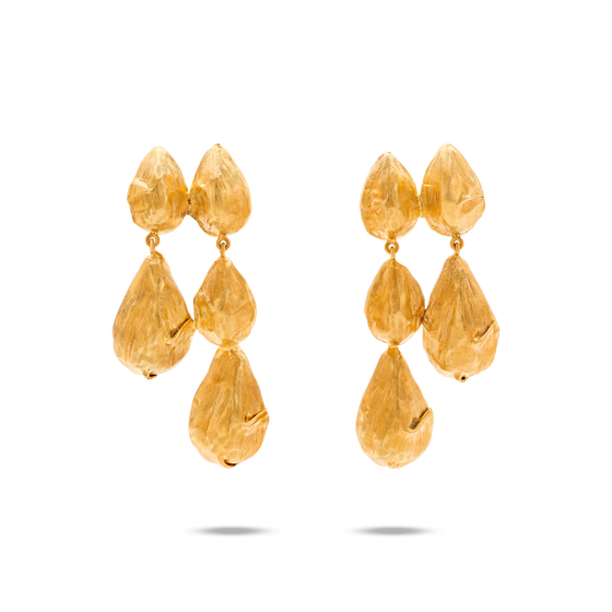 18K Gold Cardamom Cascata Earrings - Nado's Jewellery