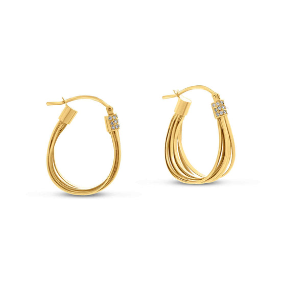 Diamanti Collection 18K Gold & Diamonds Multi-Hoop Earrings - Nado's Jewellery
