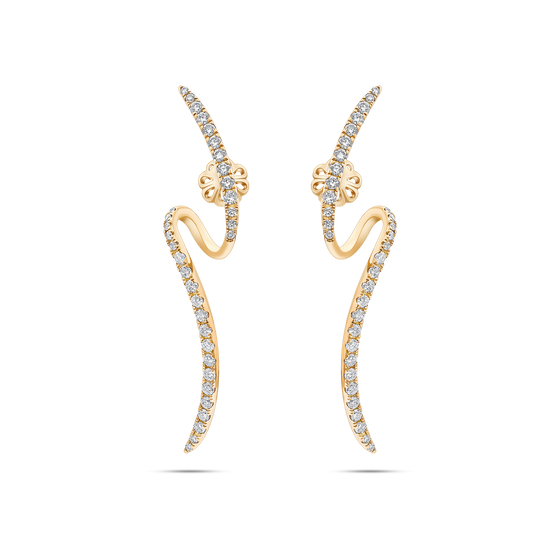 18K Gold & Diamond Irregular Line Earring (One Ear Only) - Nado's Jewellery