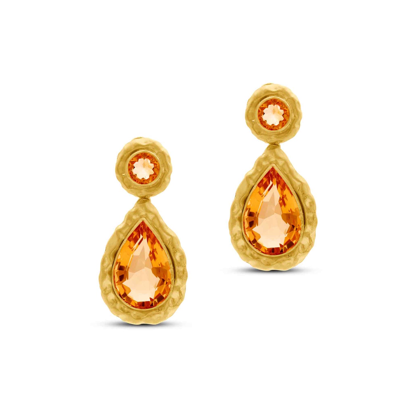 Pietre Collection 21K Gold Citrine Teardrop Earrings - Nado's Jewellery