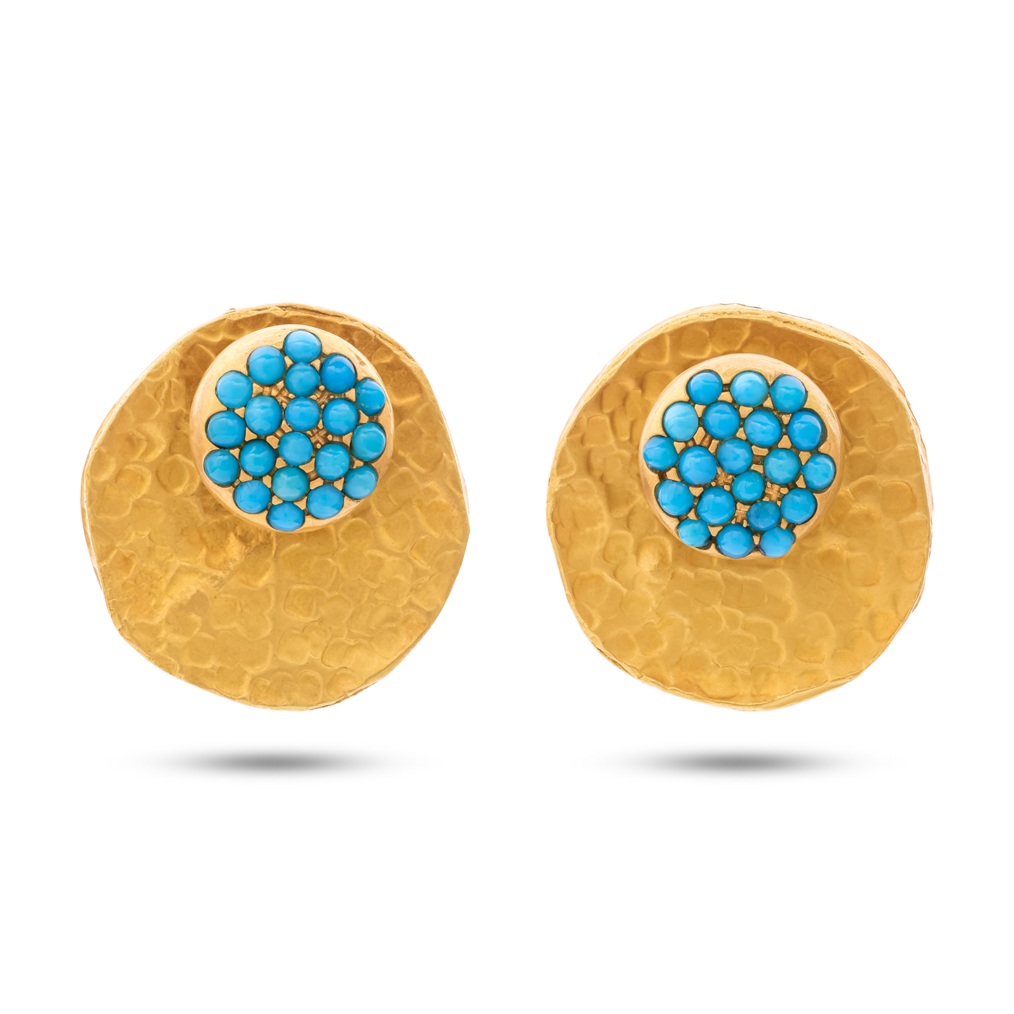 Turchese Collection 18Kgold And Turquise Cerchio Earrings - Nado's Jewellery