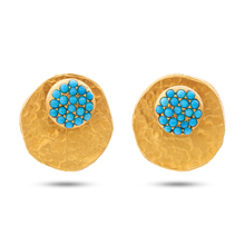  Turchese Collection 18Kgold And Turquise Cerchio Earrings - Nado's Jewellery