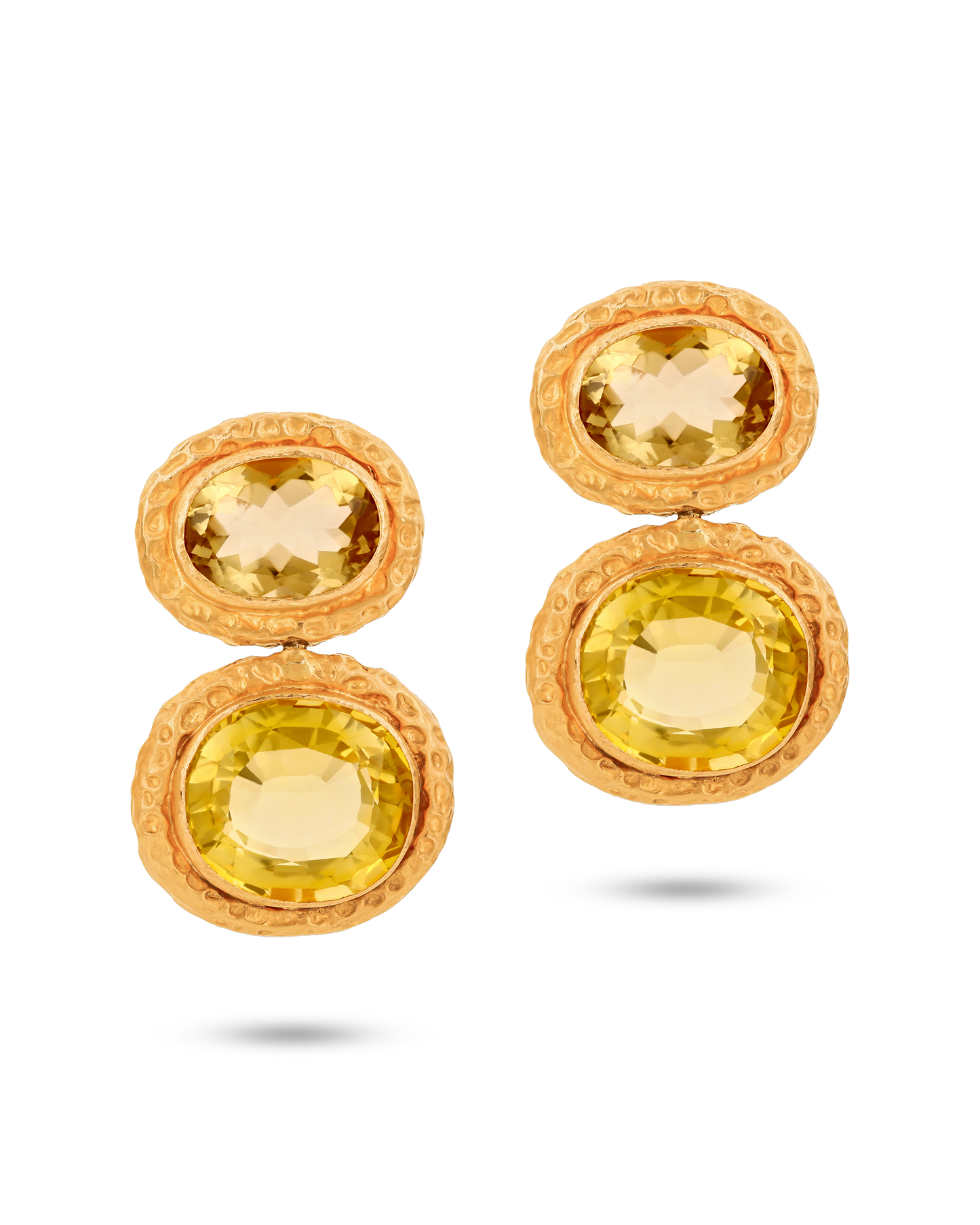 Pietre Collection 21K Gold Orecchini Pulsante Grande Con Citrino - Nado's Jewellery