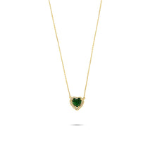  Diamanti Collection 18K Gold Diamond & Emerald Heart Necklace - Nado's Jewellery